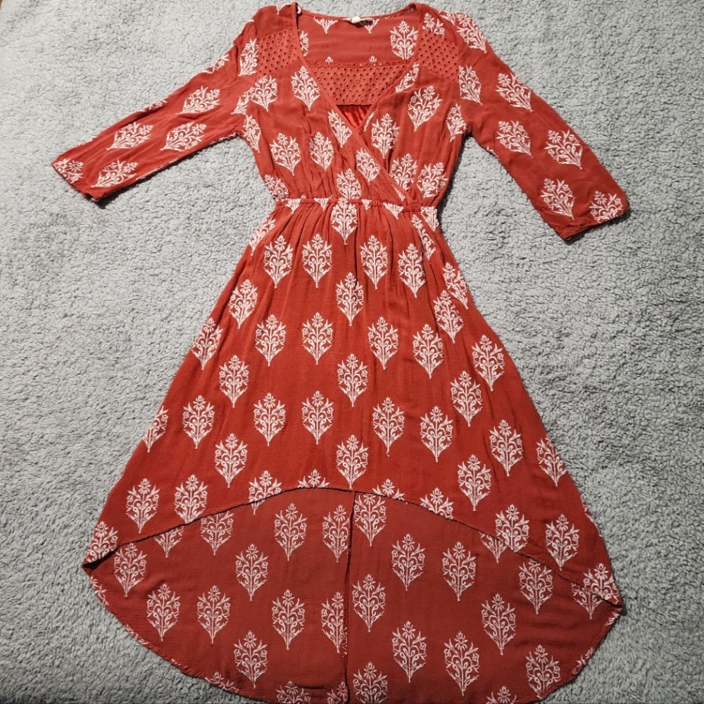 Orange Bohemian Asymmetrical Dress